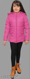Solid polyester girls jacket, warm and easy to wear for 7-8 years old kids. Made in India