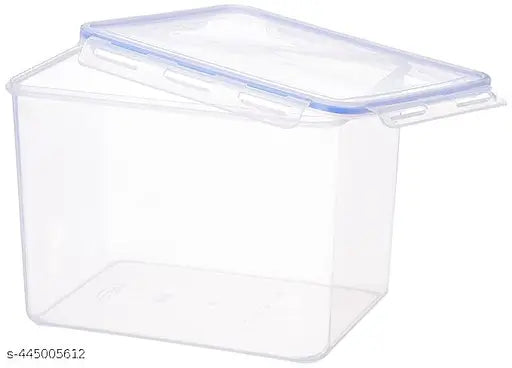 Transparent clear plastic LockFresh403 storage container, ideal for grains, pulses, rice, wheat etc - airtight, 10800 ML, 22 cm breadth, 14 cm height, 20 cm length, pack of 2 - great for meal prep and pantry organization