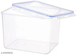 Transparent clear plastic LockFresh403 storage container, ideal for grains, pulses, rice, wheat etc - airtight, 10800 ML, 22 cm breadth, 14 cm height, 20 cm length, pack of 2 - great for meal prep and pantry organization