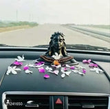 Black Polyresin Shiva Statue for Car Dashboard Decor, 6.5x4x4 inch Adiyogi idol by Jiyansh Creation, Indian origin