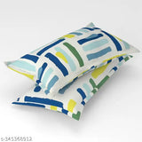 luxury trends premium cotton elastic king size fitted bedsheet, 2 pillow covers, geometric pattern, supersoft, summer season