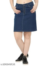 Solid denim Aline skirt, high-quality Indian denim fashion for women
