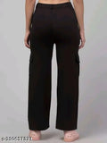 Women's cotton blend solid cargo pant, size 26/37in, India-made