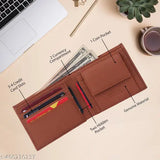 Faux leather/Leatherette men's wallet, 2 compartments, solid design. Sleek wallet for daily use, travel, or gifts. Handcrafted in India