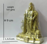 Gold-toned poly resin Murugan idol by Rishi Crafts, intricately detailed figurine for home decor or gift