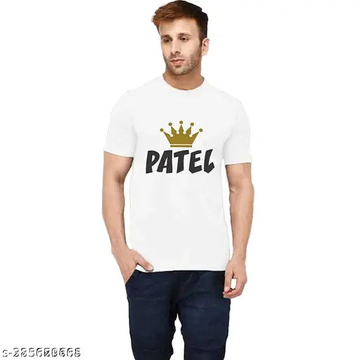 Striped polyester men's t-shirt with short sleeves, name: New Cool Print Men Polyester Tshirt Patel, size M