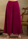 Georgette sequence work kurta with solid palazzos, sleeveless and single size XXL. Indian-made women's fashion on model