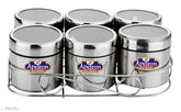 Stainless steel Apeiron Big Spice Box set, 6 pieces 400ml each, Indian kitchen storage container