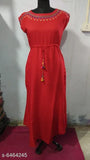Sleeveless embroidered rayon anarkali kurti for women, vibrant Indian fashion