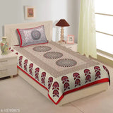 Gorgeous versatile cotton bedsheets, 104 thread count, pack of 2 with 2 pillow covers, single size from India