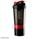 Red plastic workout shaker bottle, leak-proof and BPA-free, perfect for gym and sports