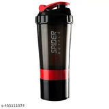 Red plastic workout shaker bottle, leak-proof and BPA-free, perfect for gym and sports