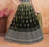 Georgette embroidered lehenga-choli, Indian designer girls ethnic dress for weddings