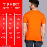 Orange printed polyester half-sleeve Kalo Ke Kal Mahakal men's t-shirt, featuring Jay Shree Ram design