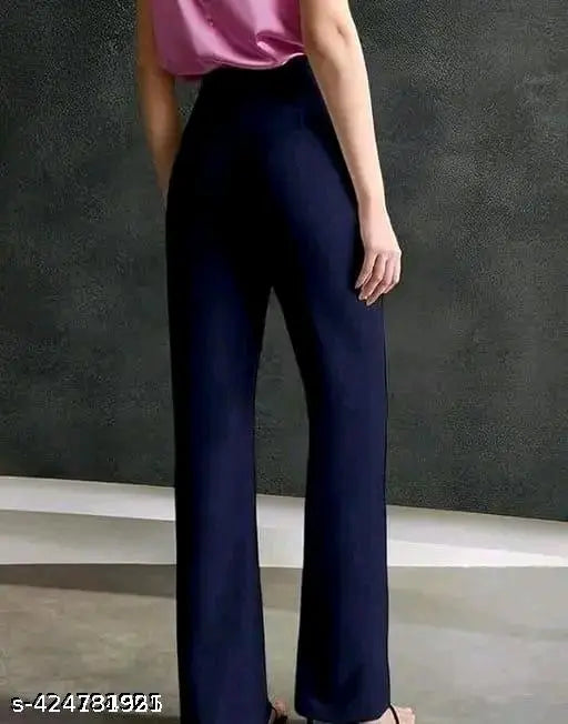 Solid polycotton women's trouser by As Fashion, size S-XXL