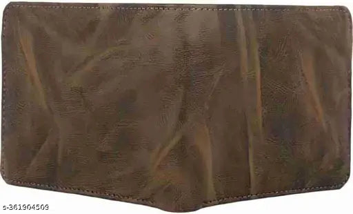 Faux leather wallet, 5 compartments, solid design, PU material, men and women's classic pocket wallet, India-made modern accessory