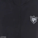 Black cotton blend hoisery jacket, women's full sleeve winter wear, trendy and stylish on model