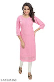 Silk, embellished straight-sequence Dream Dzire kurti for women with three-quarter sleeves, Indian origin