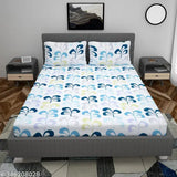 Real Dream queen-sized cotton fitted bedsheet & 2 pillow covers, superfine floral print for summer adult use (Double Queen) - made in India