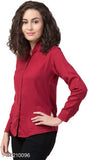 Rayon long-sleeve solid women's shirt, classy sensational design for parties or casual wear. Quality product at a great price. Made in India