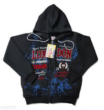Trendy fleece kids boys sweatshirts with printed net design, long sleeves in multiple sizes (2-13 years) from India