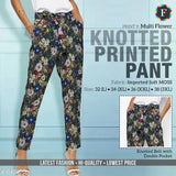 Knotted printed pant in XL size, vibrant Indian pattern on cotton