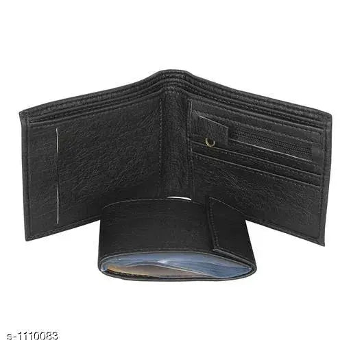 Stylish PU men's wallet, free size solid pattern wallet for men, brown PU leather accessory from India