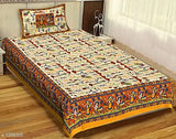 Comfy cotton single bedsheet (144 thread count), bedsheet & pillow cover - 60in x 90in, printed design on display