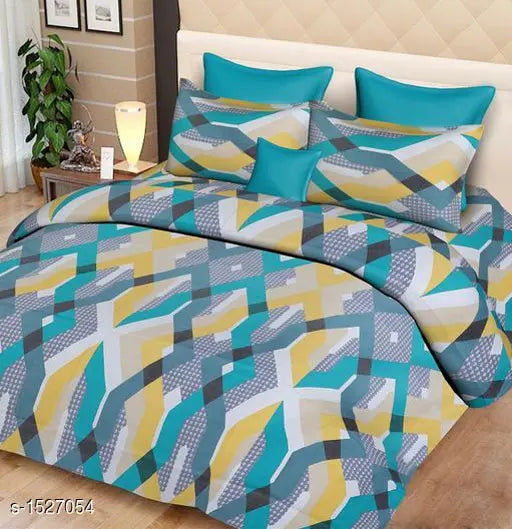 Luxore cotton printed double bedsheet, 200 thread count, 108 x 90 inches with 27 x 17 inch pillow covers