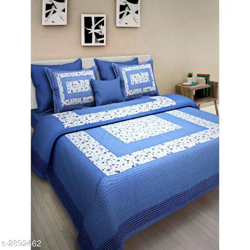 Modern cotton printed double bedsheets, high thread count (160) for comfortable sleep, Made in India