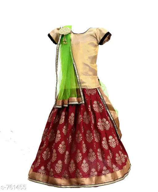 Elegant embroidered lehenga choli for girls in various sizes (0-15 years), Indian traditional outfit