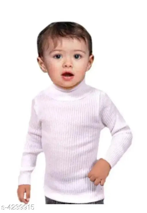 Trendy wool blend highneck kids sweater, warm winter wear for 0-1 years