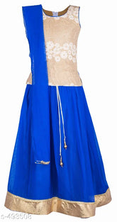 Trendy satin net girl's lehenga choli set, vibrant Indian traditional wear for young girls