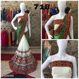 Stylish georgette women's saree with embroidered blouse, free size single piece in net pattern