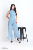 Georgette sleeveless urban jumpsuit for women, solid design, XS/M sizes from India