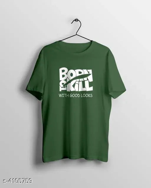 Cotton short-sleeved men's printed t-shirt, essential fashion in multiple sizes, India origin