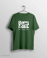 Cotton short-sleeved men's printed t-shirt, essential fashion in multiple sizes, India origin