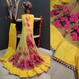 Voguish embroidered net women's saree, free size Indian traditional wear