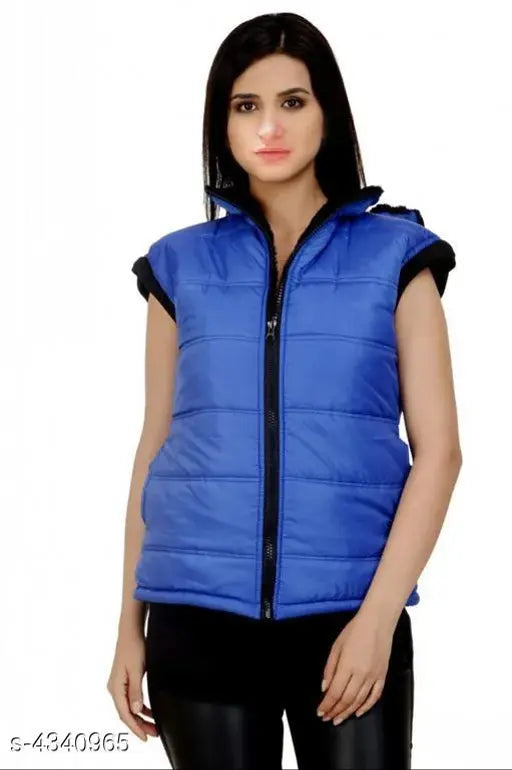 Sleeveless quilted polyester women's jacket, stylish and contemporary from India