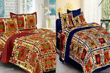 Heritage cotton printed double bedsheets set (pack of 2), 140 thread count