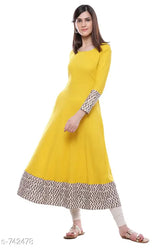 Cotton three-quarter sleeve printed ethnic kurtis for women, Divena brand, XS-10XL, Indian fashion attire