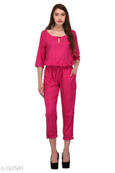 Modern rayon jumpsuit in size L, vibrant and stylish women's fashion from India