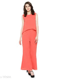 Stylish fancy jumpsuit in vibrant color, handcrafted from Indian cotton