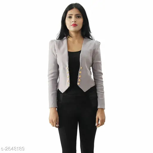 Cotton blend solid Matelco women's jacket, long sleeves, XS-Free Size