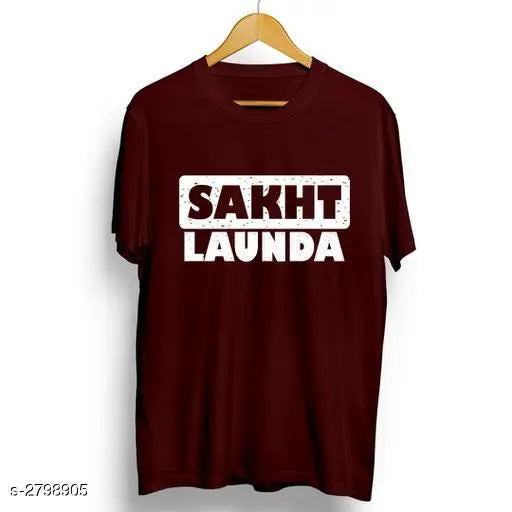 Classy stylish men's cotton T-shirt, short sleeves, printed pattern in size S
