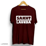 Classy stylish men's cotton T-shirt, short sleeves, printed pattern in size S