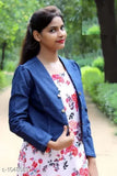 Trendy solid denim women's jacket, long sleeves, Indian-made