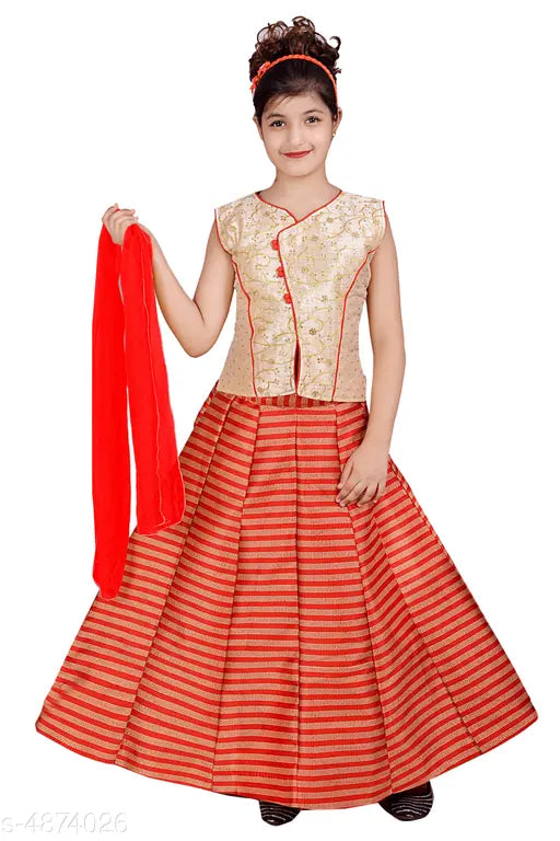 Pink and gold ethnic kids lehenga choli sets, 3-4 years, 4-5 years, 6-7 years, Indian traditional dress for girls