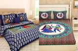 Decorative printed cotton double bedsheets set (pack of 2), high-quality Indian-made bedding with 160 thread count