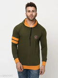 Mens trendy cotton long-sleeved t-shirt with printed design, modern fashion on mannequin from India